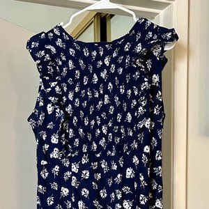 St John's Bay Blue and White Flowered Maxi Dress